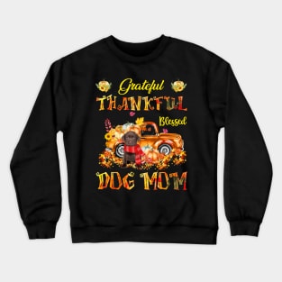 Chocolate Labrador Pumpkin Thankful Grateful Blessed Dog Mom Crewneck Sweatshirt